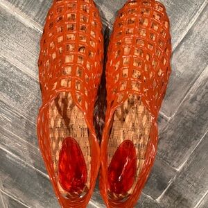 Vero Cuoio Orange Woven jelly Sandals